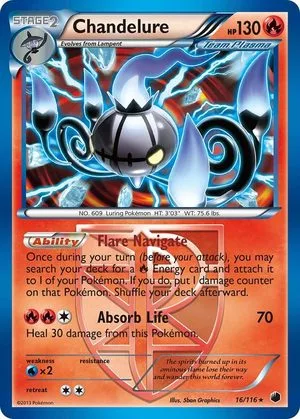 Chandelure, English Pokemon card