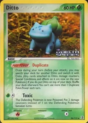 Ditto (Bulbasaur) [Reverse Holo], English Pokemon card