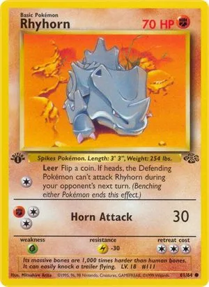 Rhyhorn [1st Edition], English Pokemon card