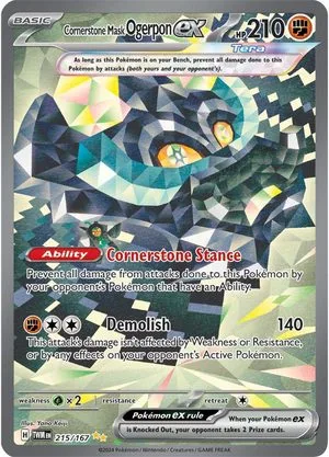 Cornerstone Mask Ogerpon ex, English Pokemon card