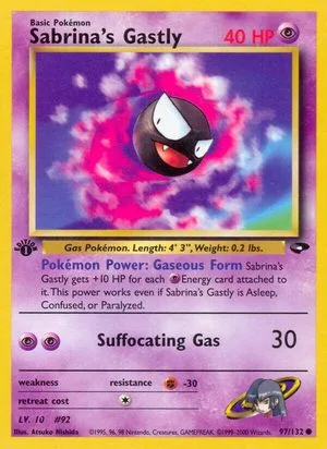 Sabrina's Gastly [1st Edition], English Pokemon card