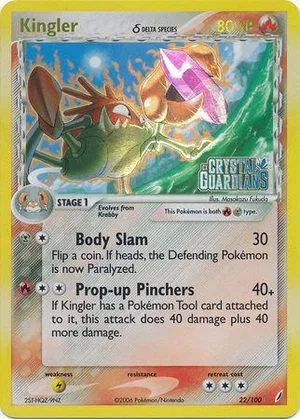 Kingler [Reverse Holo], English Pokemon card