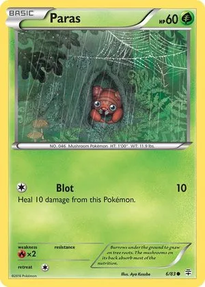 Paras, English Pokemon card