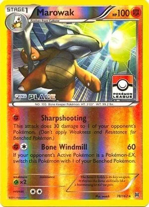 Marowak [2nd Place League], English Pokemon card