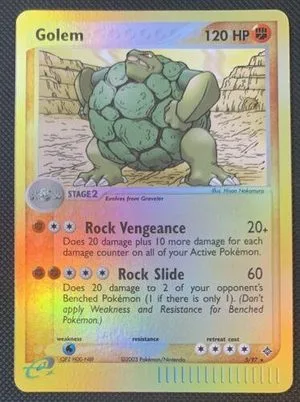 Golem [Reverse Holo], English Pokemon card