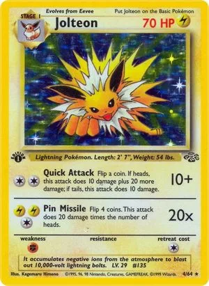 Jolteon [1st Edition], English Pokemon card