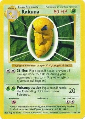 Kakuna [Shadowless], English Pokemon card