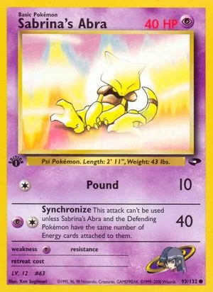 Sabrina's Abra [1st Edition], English Pokemon card