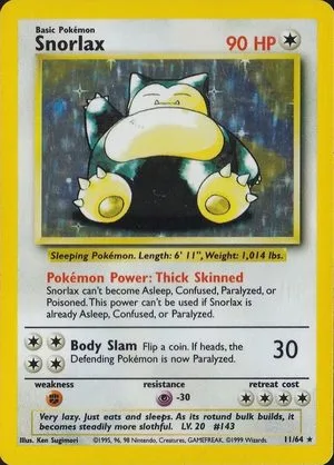 Snorlax [No Symbol], English Pokemon card