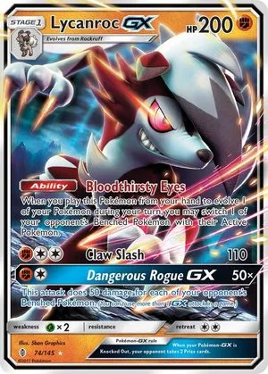 Lycanroc GX, English Pokemon card