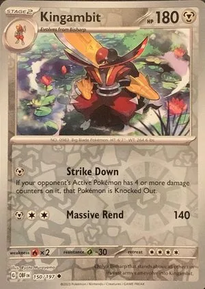 Kingambit [Reverse Holo], English Pokemon card