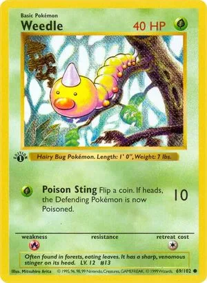 Weedle [1st Edition], English Pokemon card