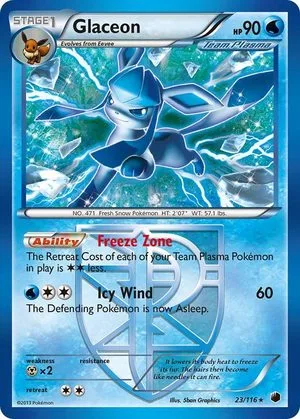 Glaceon, English Pokemon card