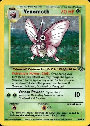 Venomoth, English Pokemon card