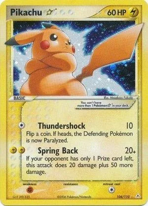 Pikachu [Gold Star], English Pokemon card