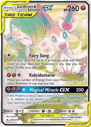 Gardevoir & Sylveon GX, English Pokemon card