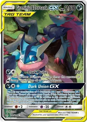 Greninja & Zoroark GX, English Pokemon card