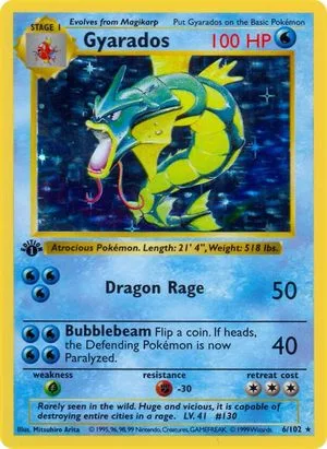 Gyarados [1st Edition], English Pokemon card