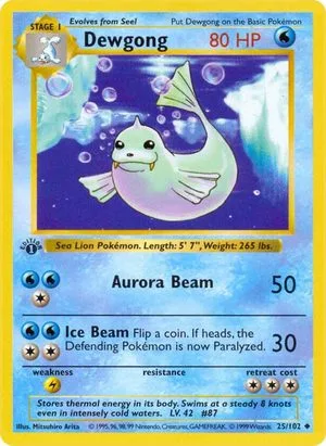 Dewgong [1st Edition], English Pokemon card