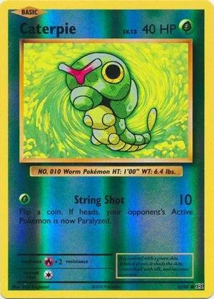 Caterpie [Reverse Holo], English Pokemon card