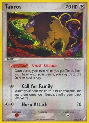 Tauros, English Pokemon card