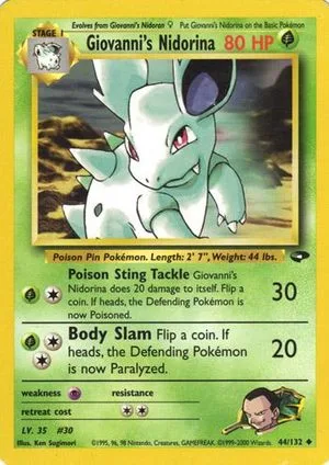 Giovanni's Nidorina, English Pokemon card