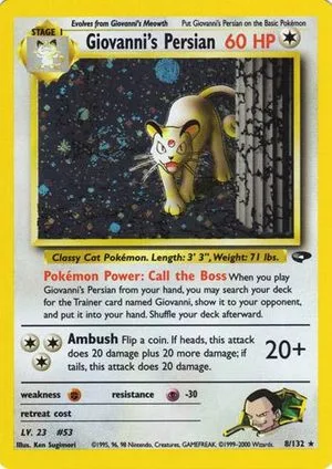 Giovanni's Persian, English Pokemon card