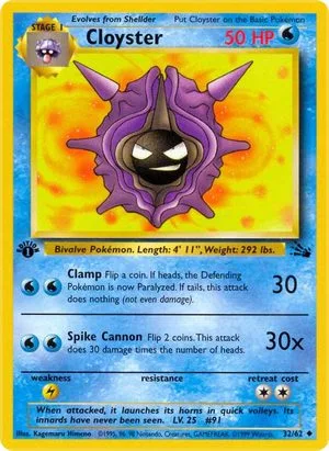 Cloyster [1st Edition], English Pokemon card