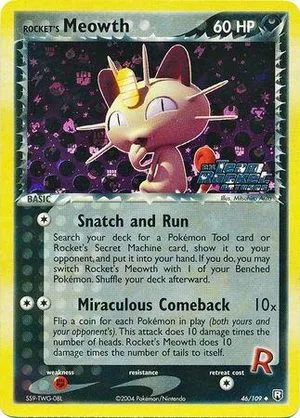 Rocket's Meowth [Reverse Holo], English Pokemon card
