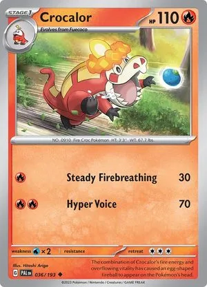 Crocalor, English Pokemon card