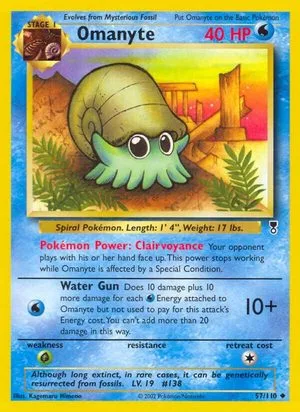 Omanyte, English Pokemon card