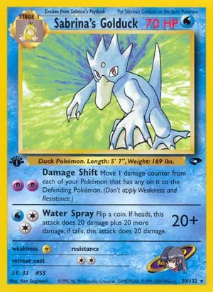 Sabrina's Golduck [1st Edition], English Pokemon card