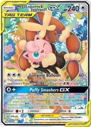 Mega Lopunny & Jigglypuff GX, English Pokemon card