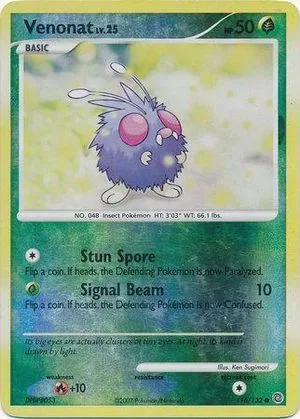 Venonat [Reverse Holo], English Pokemon card