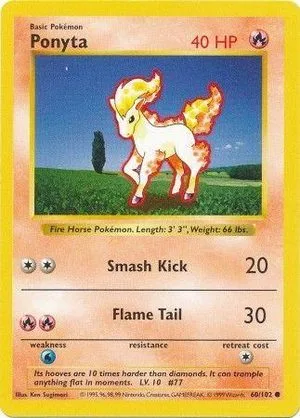 Ponyta [Shadowless], English Pokemon card
