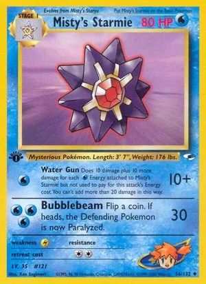 Misty's Starmie [1st Edition], English Pokemon card