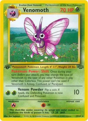 Venomoth [1st Edition], English Pokemon card