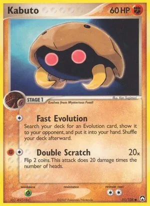 Kabuto, English Pokemon card