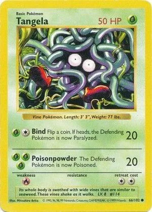 Tangela [Shadowless], English Pokemon card