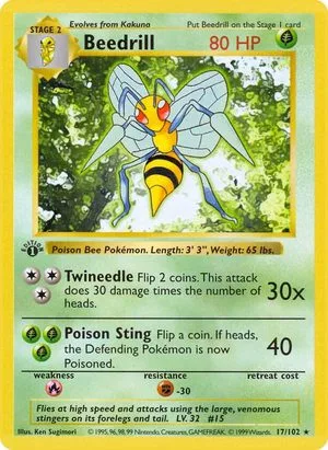 Beedrill [1st Edition], English Pokemon card