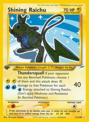 Shining Raichu [1st Edition], English Pokemon card