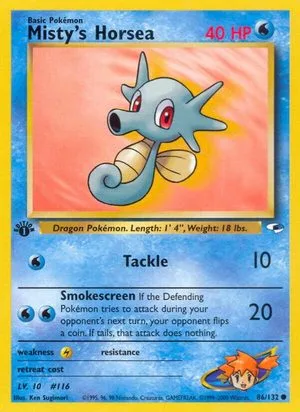 Misty's Horsea [1st Edition], English Pokemon card