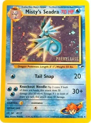 Misty's Seadra [Pre-Release], English Pokemon card