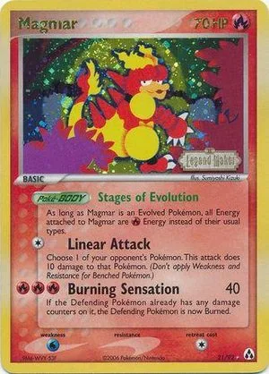 Magmar [Reverse Holo], English Pokemon card