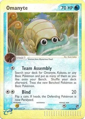 Omanyte [Reverse Holo], English Pokemon card