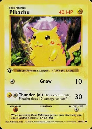 Pikachu [1st Edition Red Cheeks], English Pokemon card