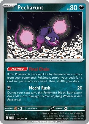 Pecharunt, English Pokemon card