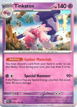 Tinkaton [Holo], English Pokemon card