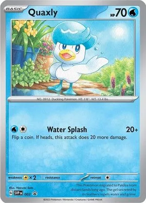 Quaxly, English Pokemon card