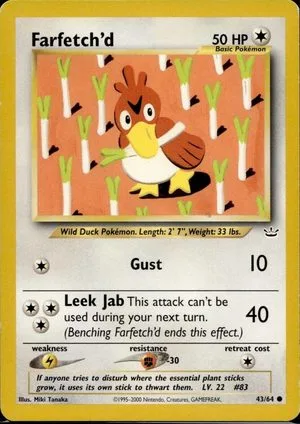 Farfetch'd, English Pokemon card